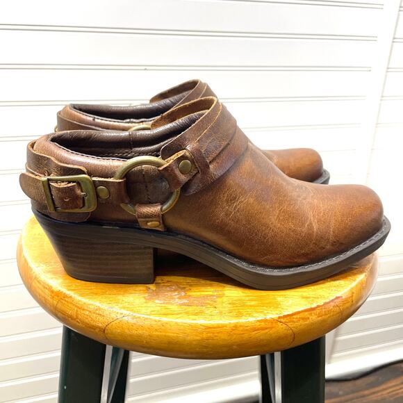 Cabela’s Western Harness Leather Slip On Mules/Clogs Size 6 - Picture 2 of 12